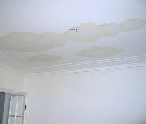Water stained ceiling